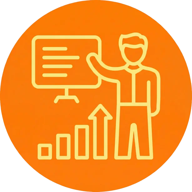 Online business coaching platform on laptop screen